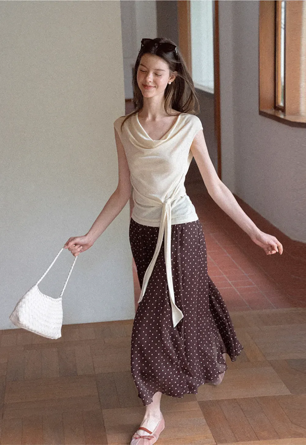 Asymmetrical Draped Wrap Top Tshirt