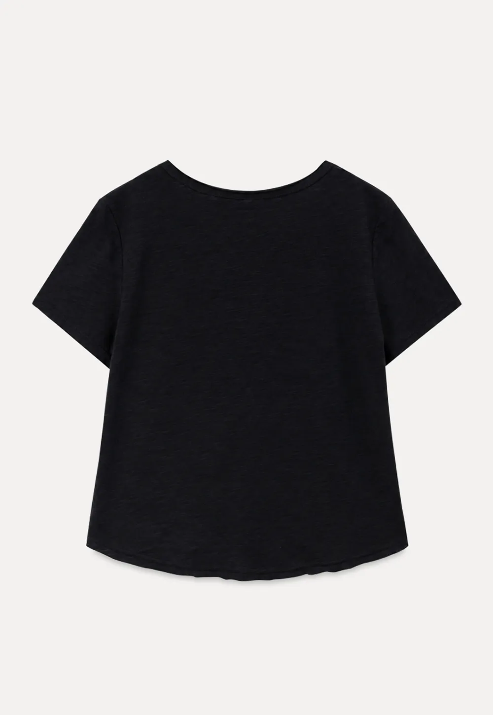Twisted Knot Front Cropped V Neck T Shirt