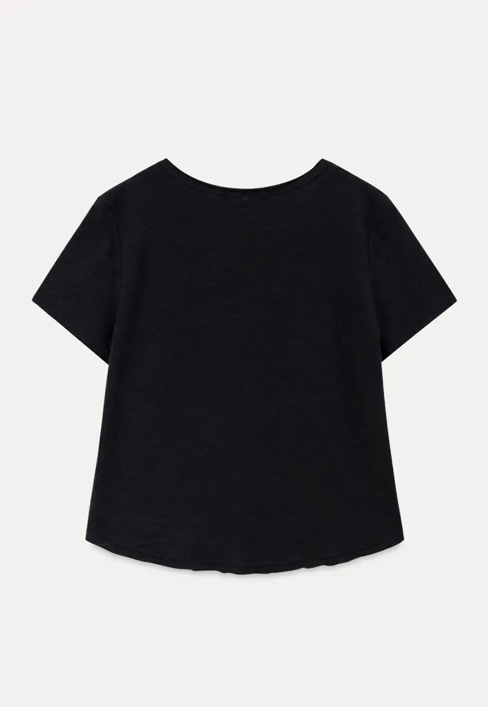 Twisted Knot Front Cropped V Neck T Shirt