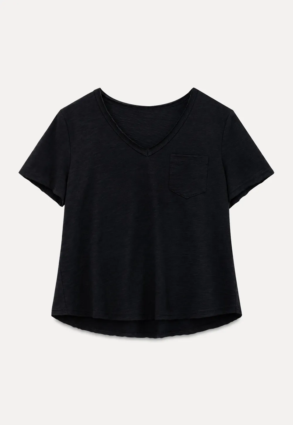 Twisted Knot Front Cropped V Neck T Shirt