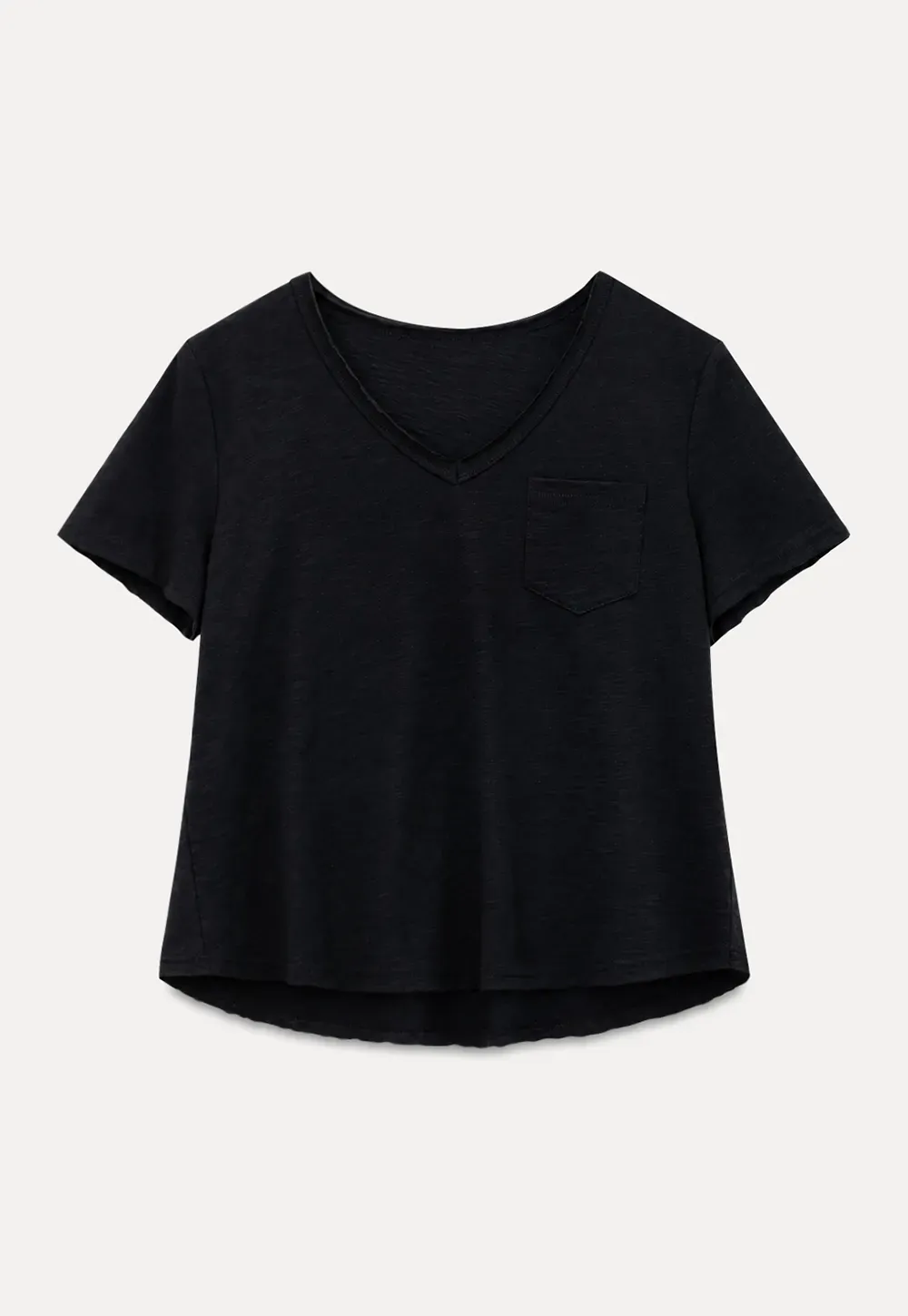 Twisted Knot Front Cropped V Neck T Shirt