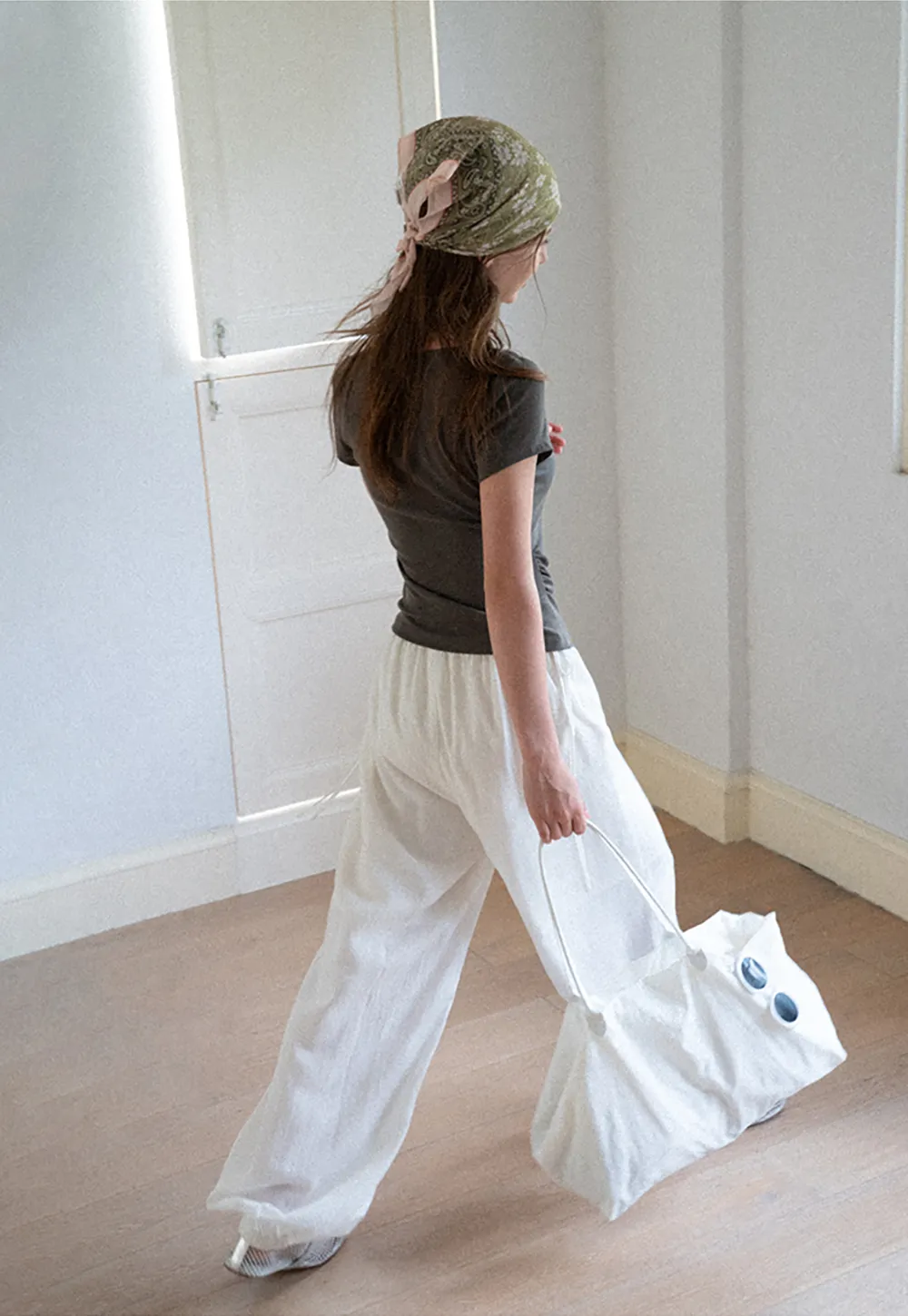 V Neck Short Sleeve Tshirt with Button Detail