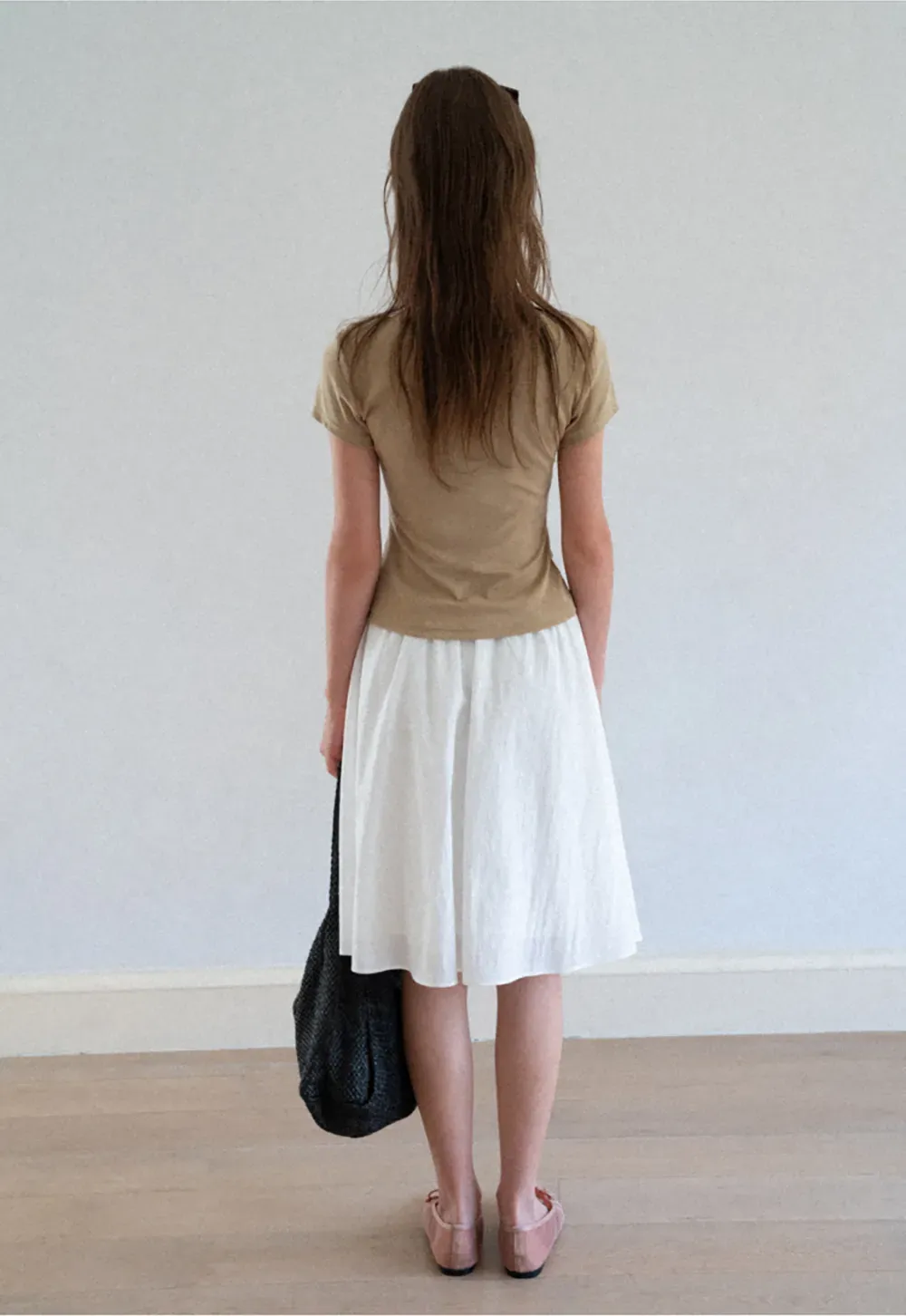 V Neck Short Sleeve Tshirt with Button Detail