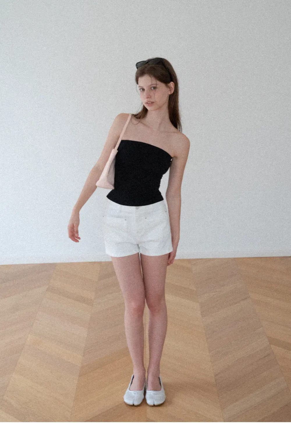 Asymmetrical Sheer Panel Off Shoulder T Shirt