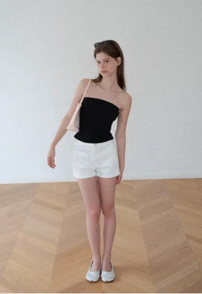 Asymmetrical Sheer Panel Off Shoulder T Shirt