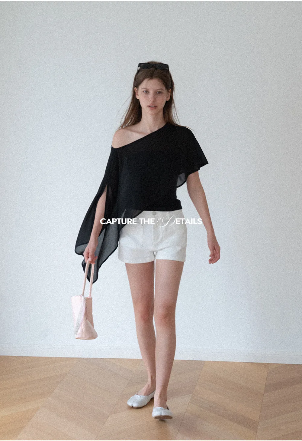 Asymmetrical Sheer Panel Off Shoulder T Shirt