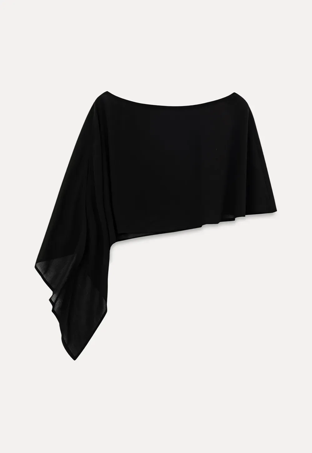 Asymmetrical Sheer Panel Off Shoulder T Shirt