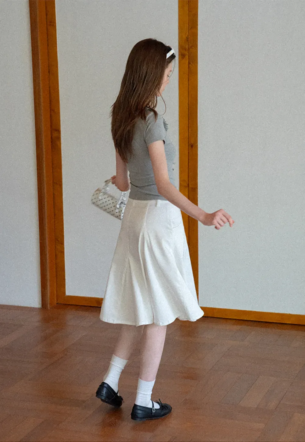 Ruffled V Neck Drawstring Short Sleeve T Shirt
