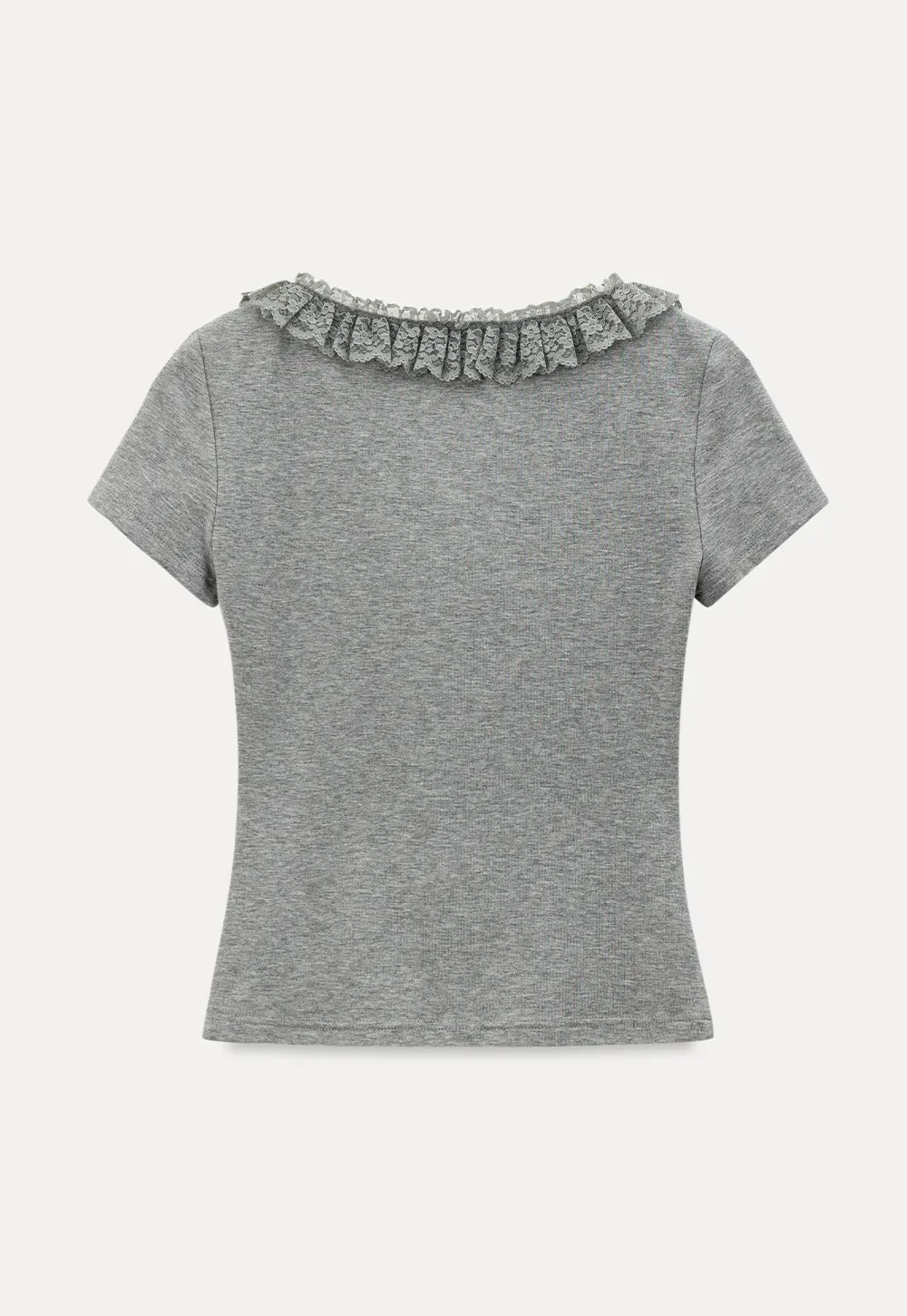 Ruffled V Neck Drawstring Short Sleeve T Shirt
