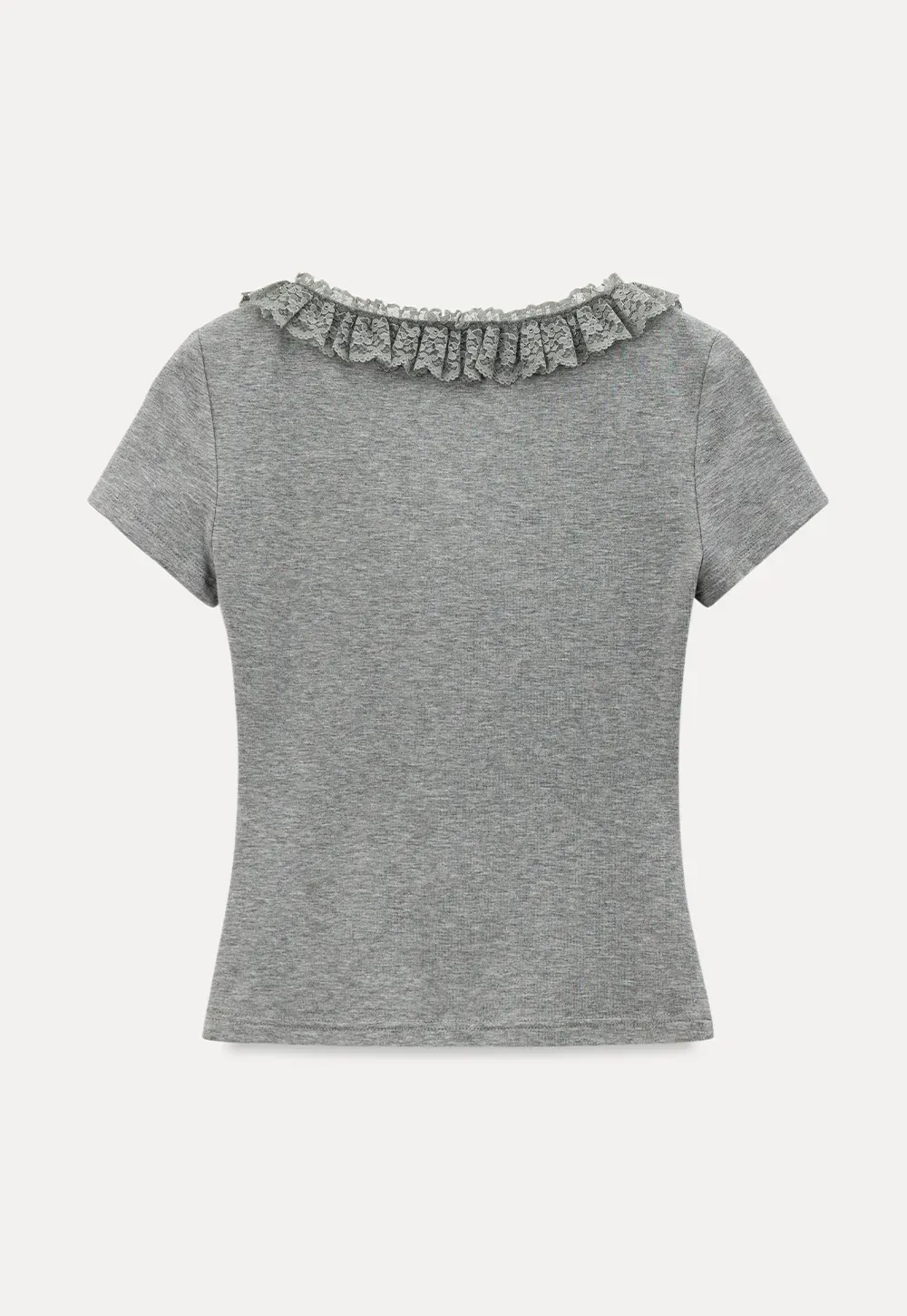 Ruffled V Neck Drawstring Short Sleeve T Shirt