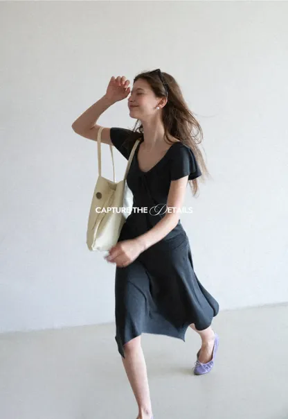 V Neck Tie Front Short Sleeve Top and Asymmetrical Hem Skirt