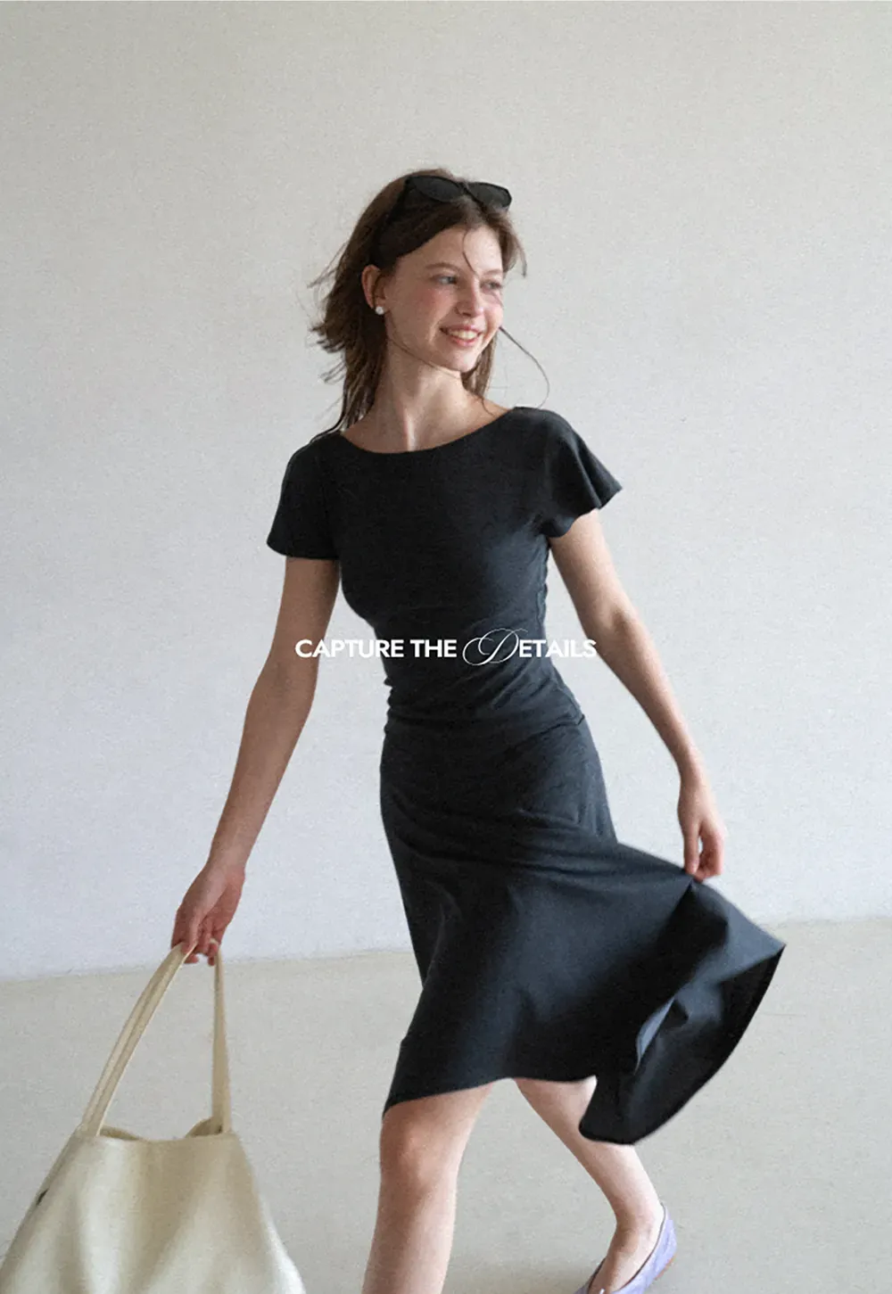 V Neck Tie Front Short Sleeve Top and Asymmetrical Hem Skirt