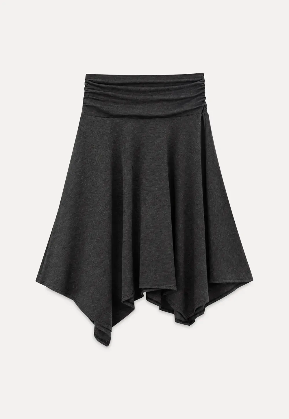 V Neck Tie Front Short Sleeve Top and Asymmetrical Hem Skirt