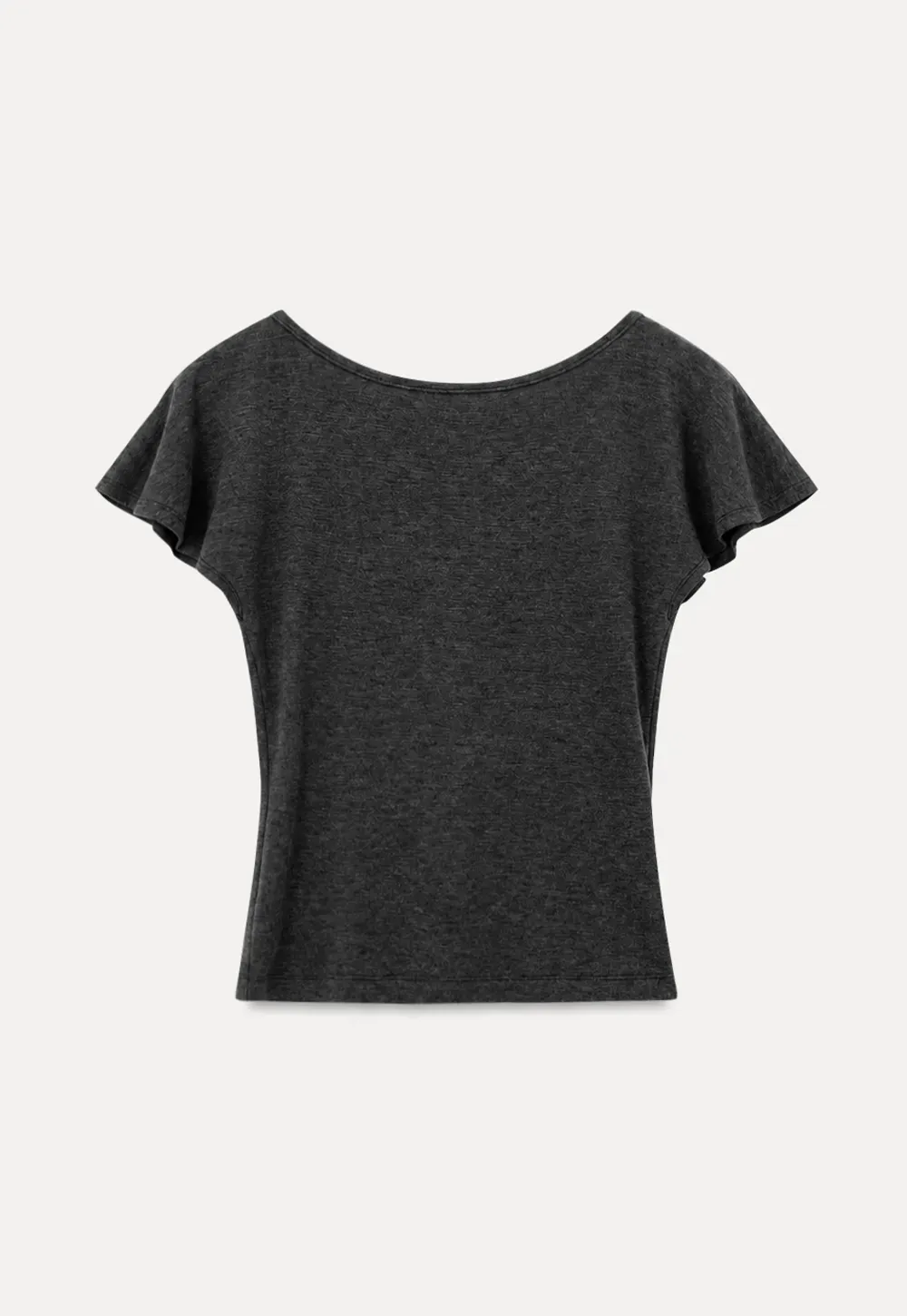V Neck Tie Front Short Sleeve Top and Asymmetrical Hem Skirt