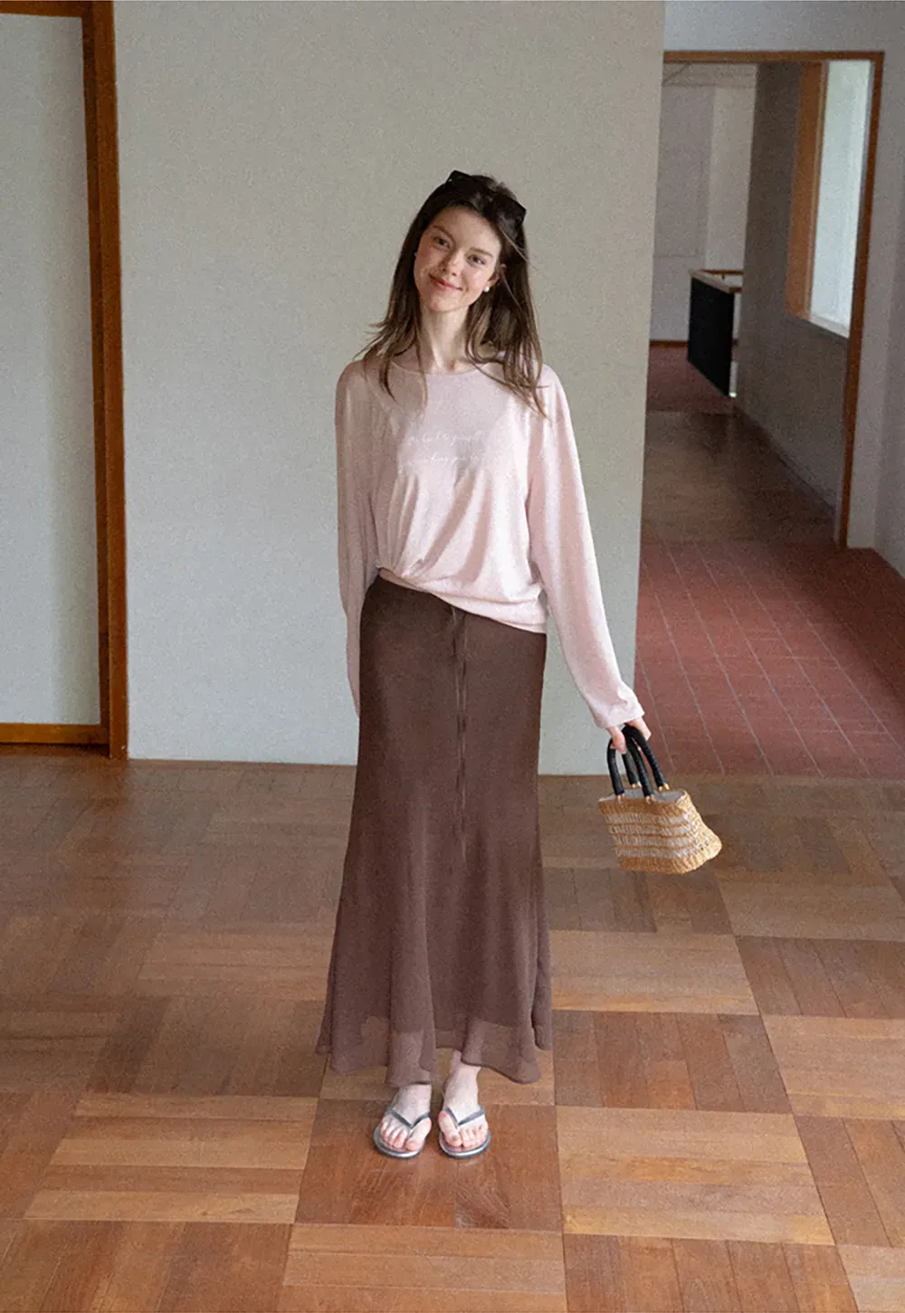 Twisted Front Cropped Long Sleeve T Shirt