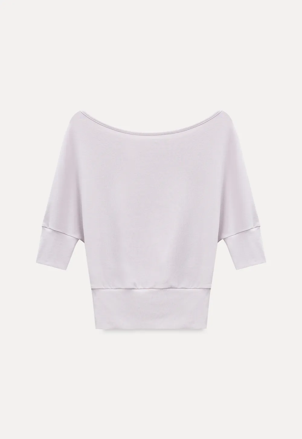 Off Shoulder Cropped Ribbed Knit T Shirt
