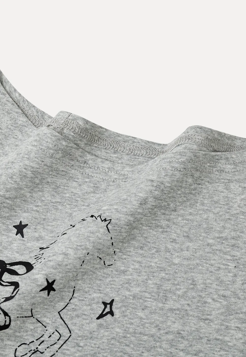Asymmetrical Neckline Graphic Print T-shirt