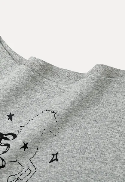 Asymmetrical Neckline Graphic Print T-shirt