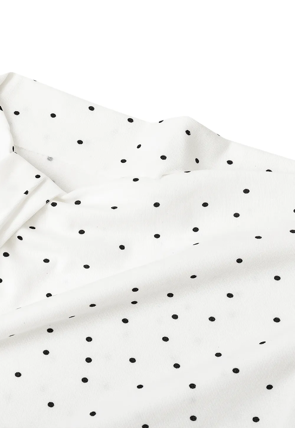 Polka Dot Print Cap Sleeve Fitted Top