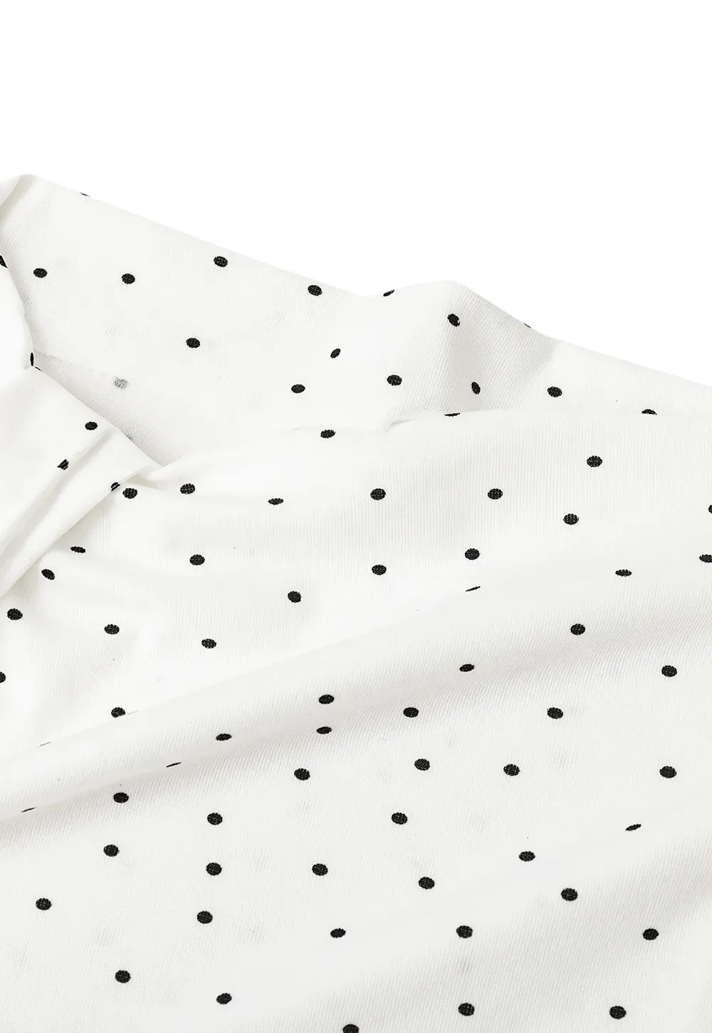 Polka Dot Print Cap Sleeve Fitted Top