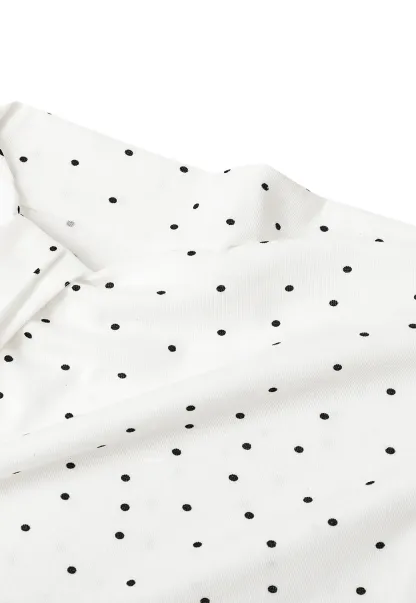 Polka Dot Print Cap Sleeve Fitted Top