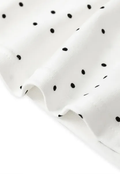 Polka Dot Print Cap Sleeve Fitted Top