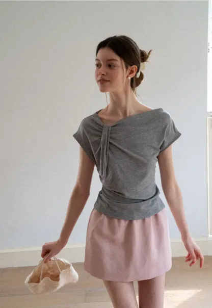 Polka Dot Print Cap Sleeve Fitted Top