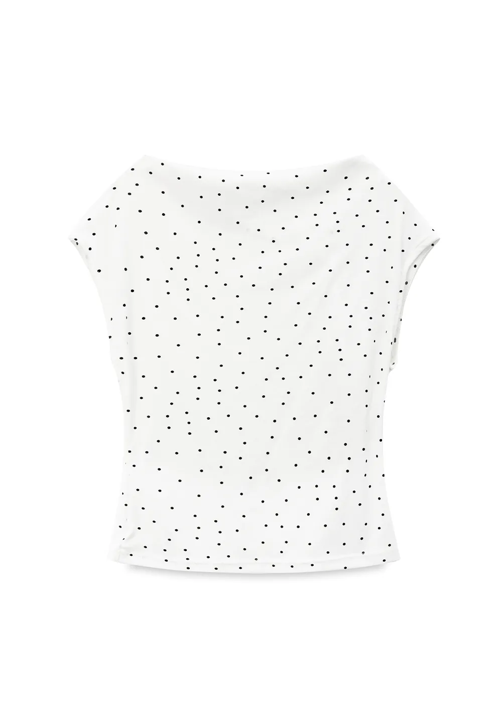 Polka Dot Print Cap Sleeve Fitted Top