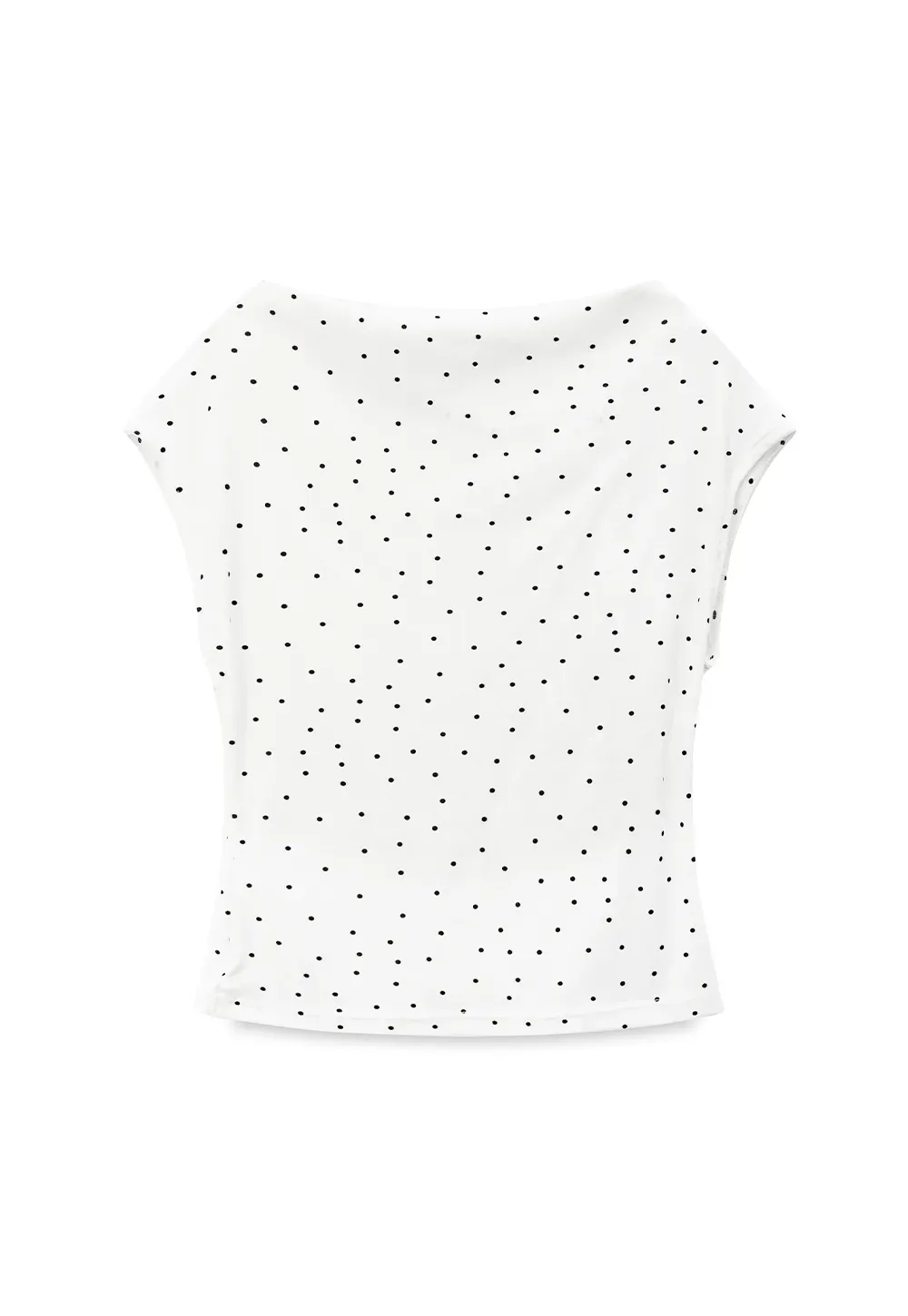 Polka Dot Print Cap Sleeve Fitted Top