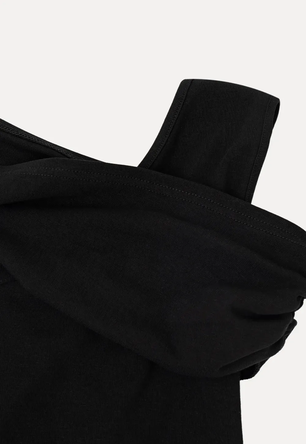 Asymmetrical One Shoulder Ruched Top