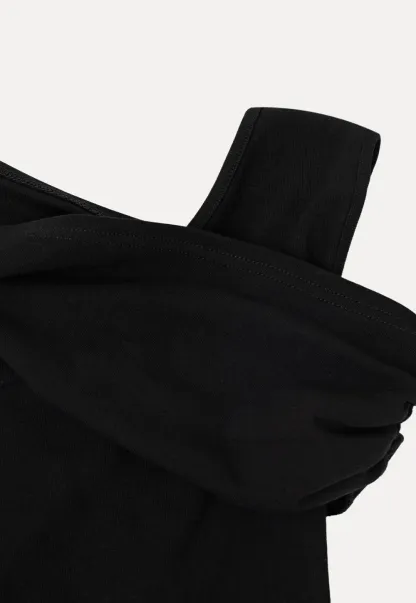 Asymmetrical One Shoulder Ruched Top