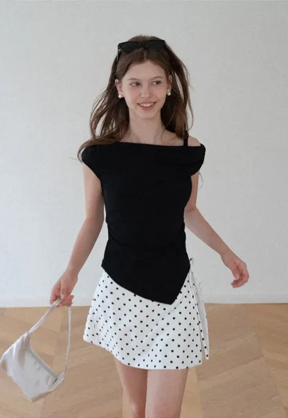 Asymmetrical One Shoulder Ruched Top