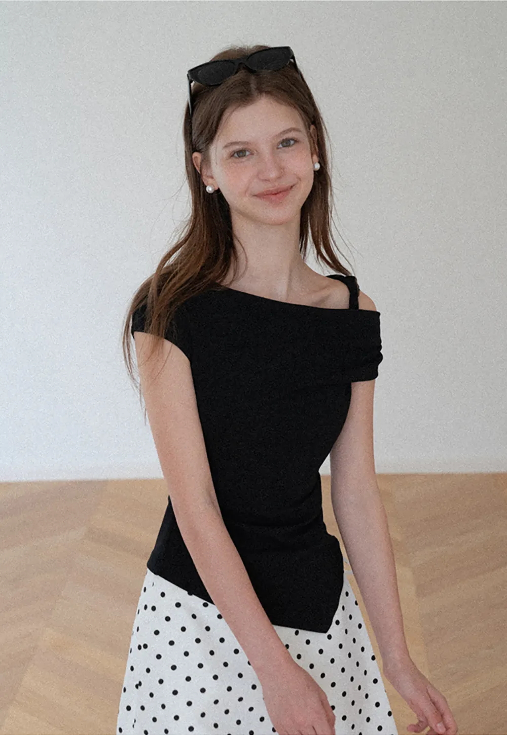 Asymmetrical One Shoulder Ruched Top