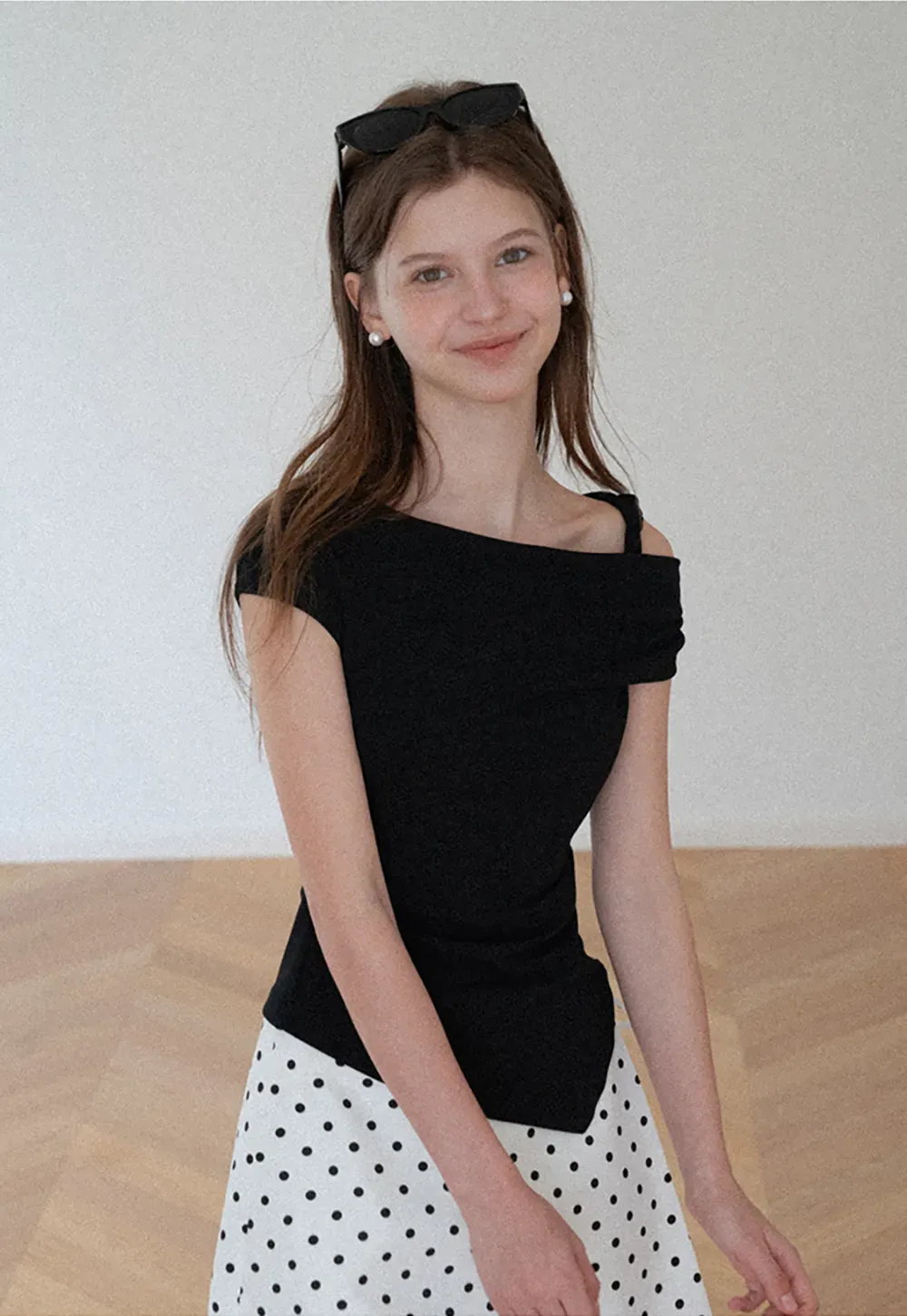 Asymmetrical One Shoulder Ruched Top