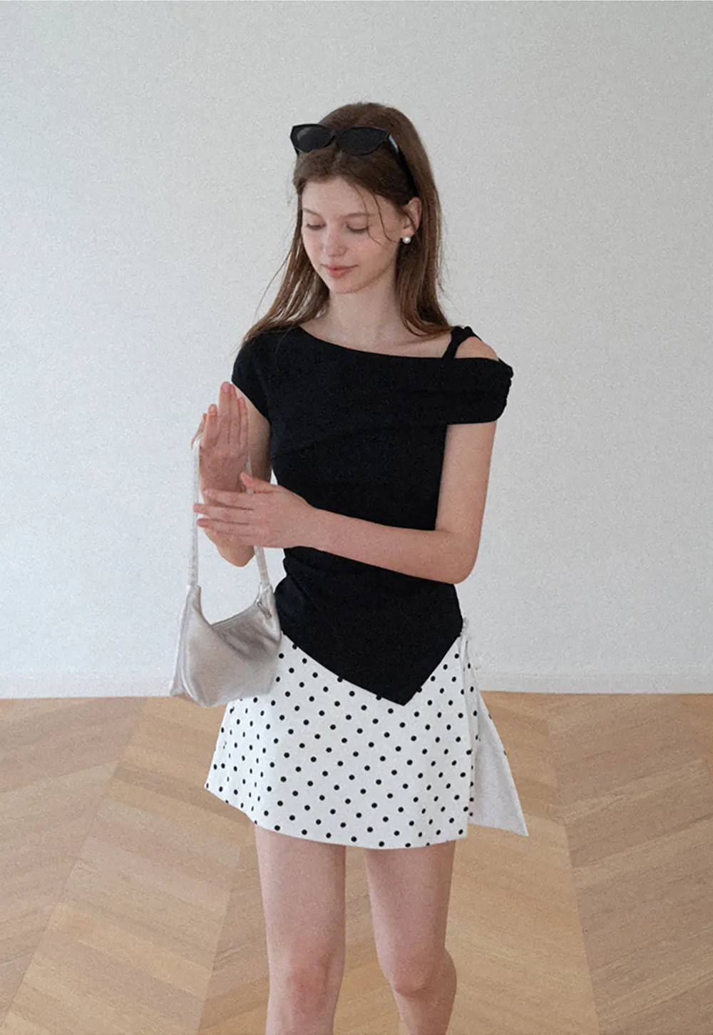 Asymmetrical One Shoulder Ruched Top