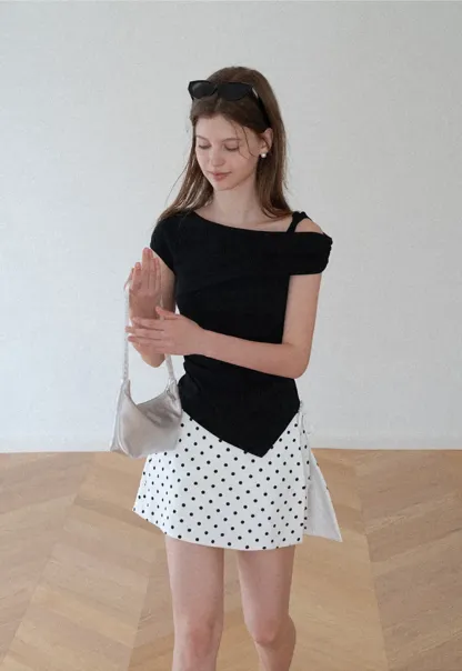 Asymmetrical One Shoulder Ruched Top