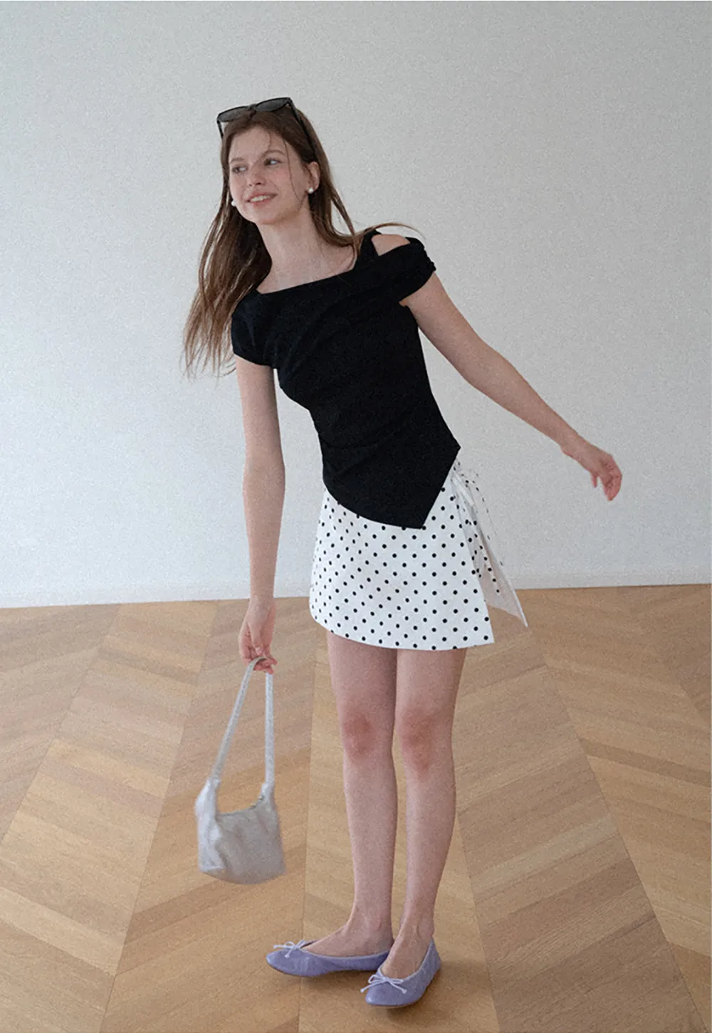 Asymmetrical One Shoulder Ruched Top