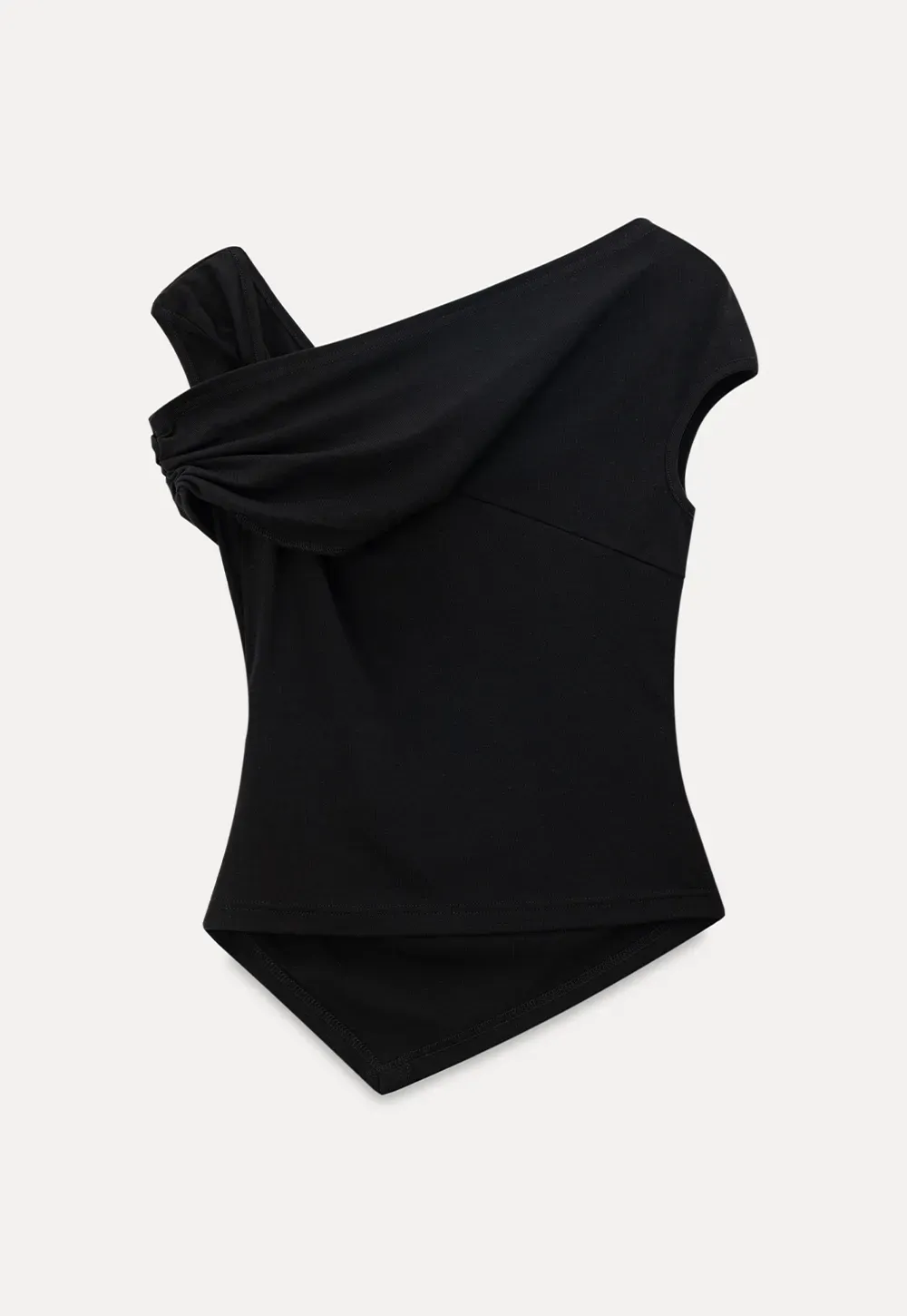 Asymmetrical One Shoulder Ruched Top