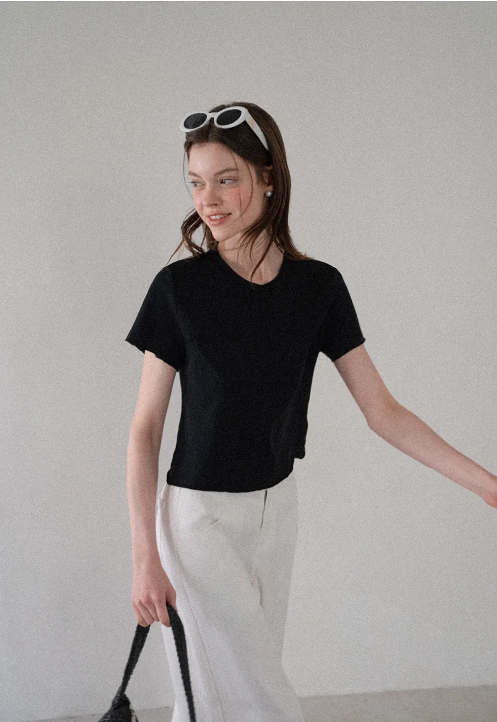 T-shirt court avec détail de nœud sur le côté