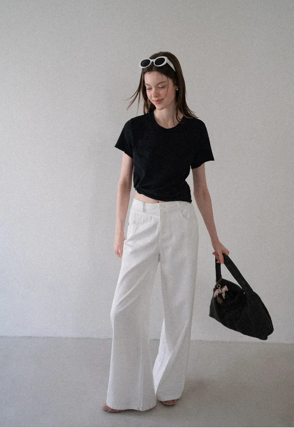 T-shirt court avec détail de nœud sur le côté