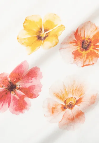 Floral Print Short Sleeve Crew Neck Tshirt