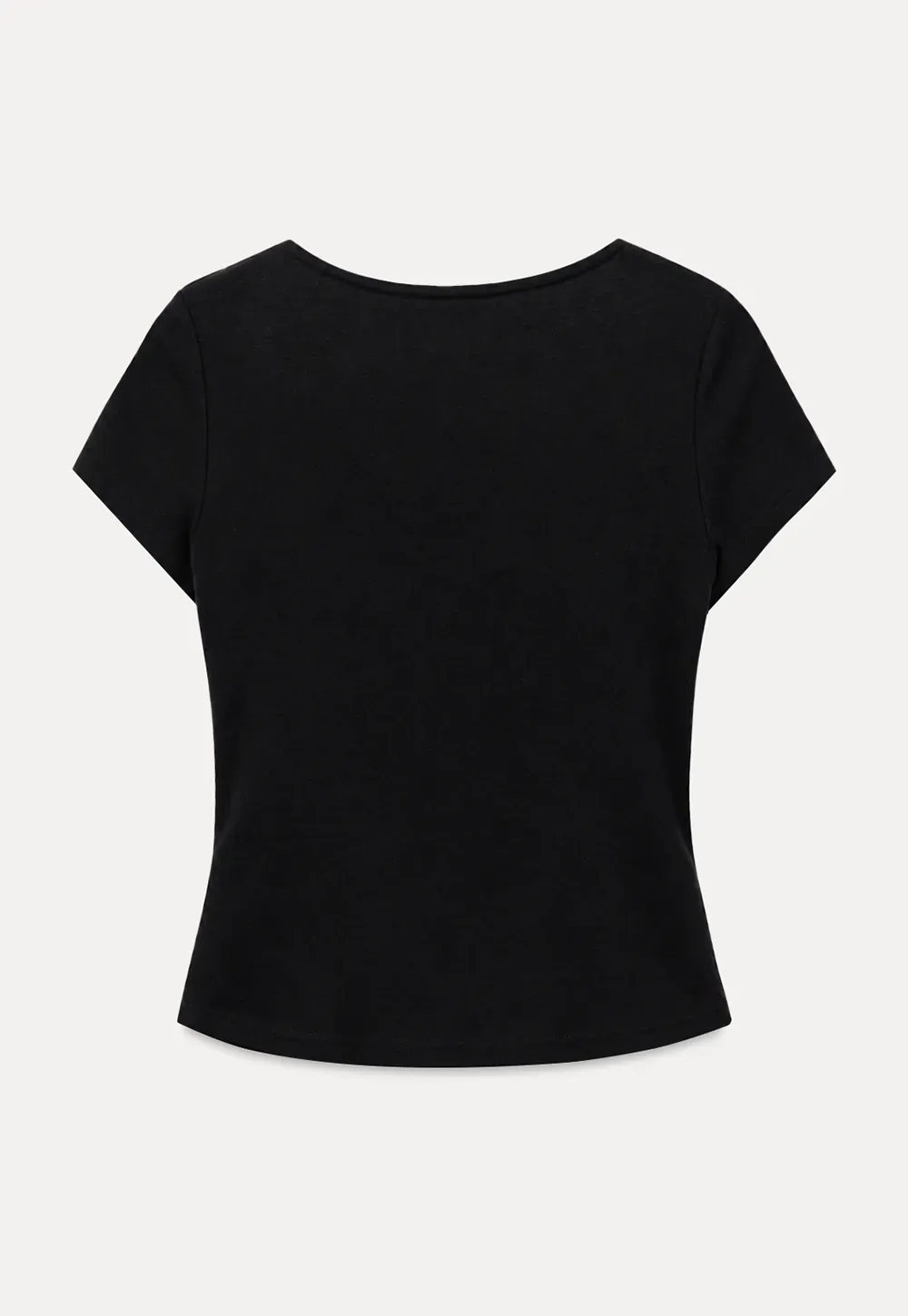 Square Neck Tie Front Short Sleeve Top