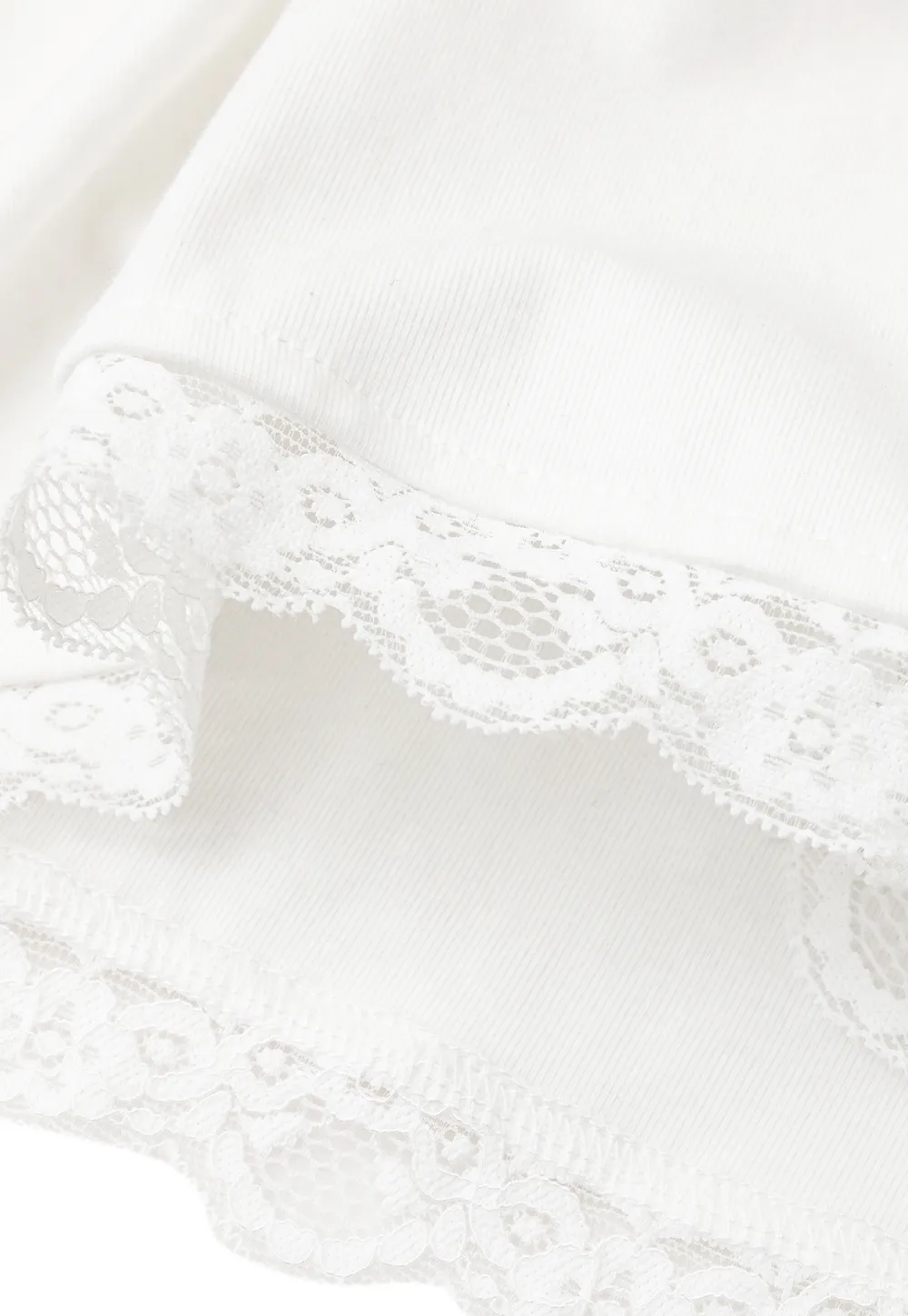 Lace Trim Square Neck Short Sleeve Top