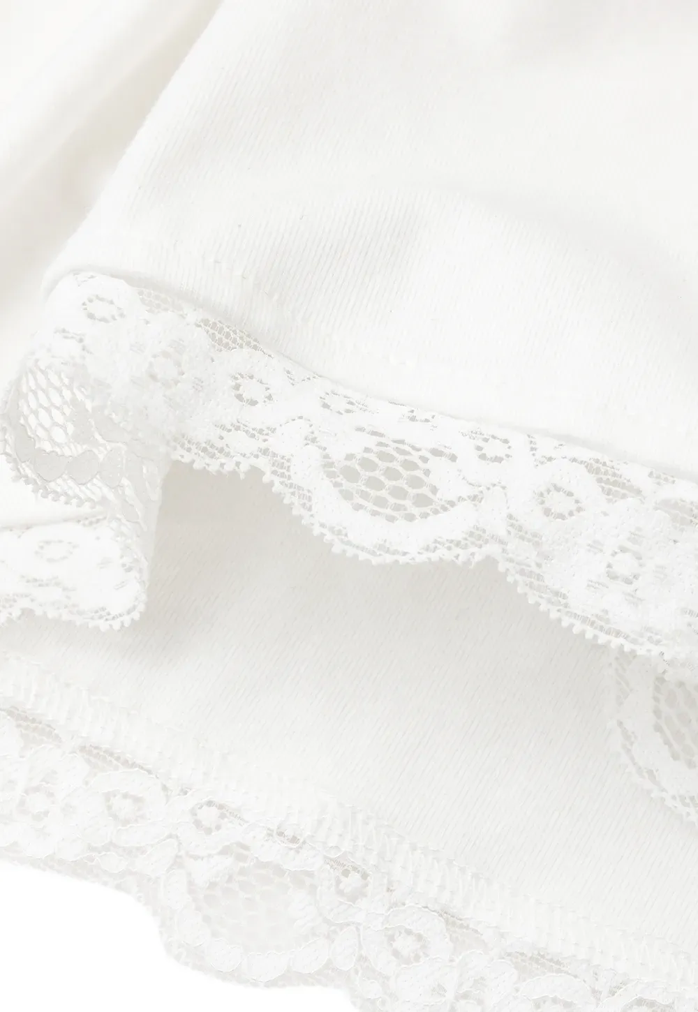 Lace Trim Square Neck Short Sleeve Top
