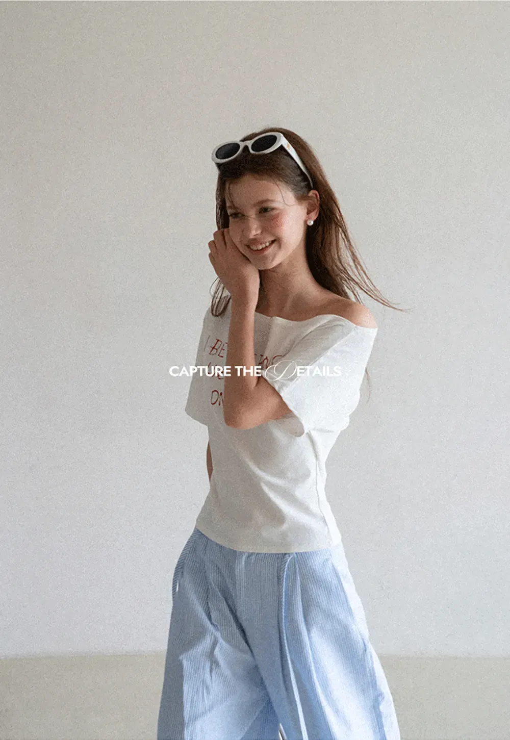 Off Shoulder Graphic Print T Shirt