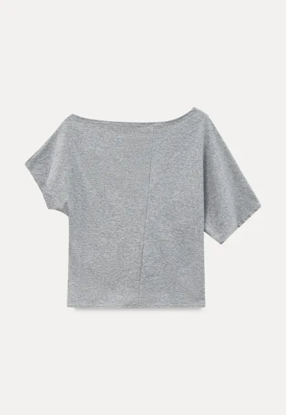 Off Shoulder Graphic Print T Shirt