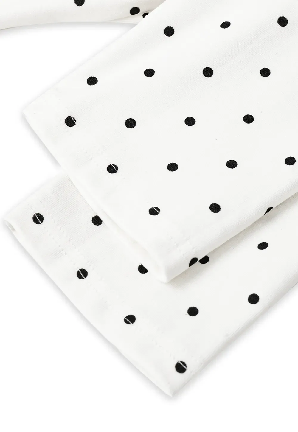 Polka Dot Print Tie Back Short Sleeve Top