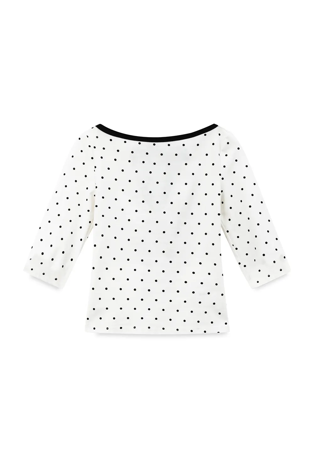 Polka Dot Print Tie Back Short Sleeve Top