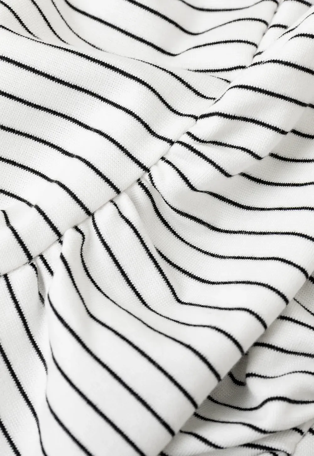 Asymmetrical Neckline Striped Short Sleeve T Shirt