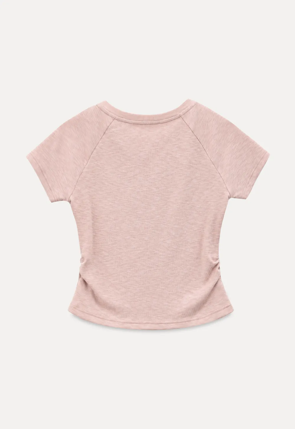 Cropped Henley Neck Short Sleeve Tshirt